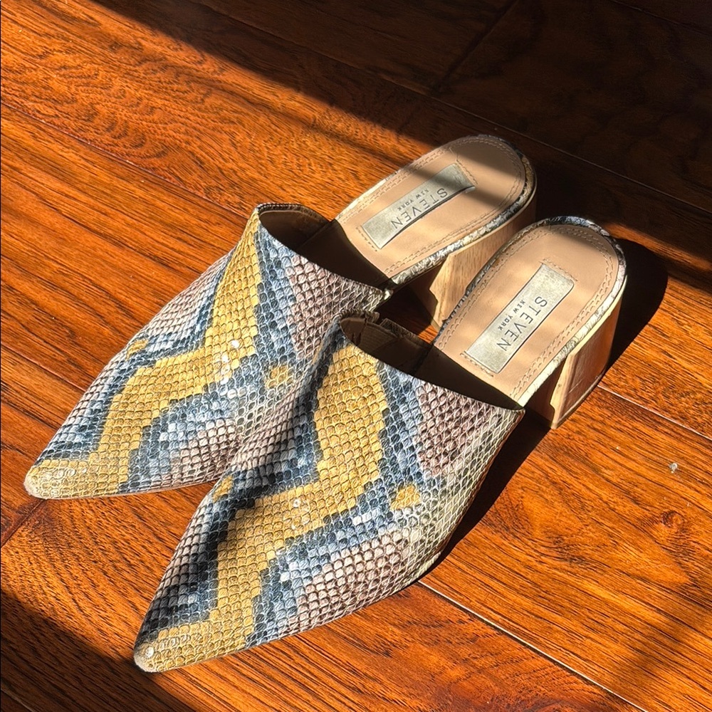 Steve Madden Snake Print Mules